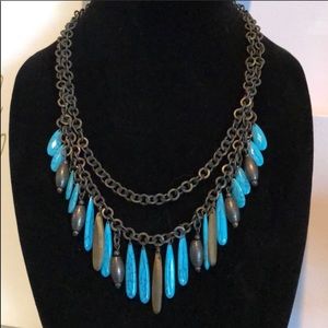 Turquoise and metal necklace